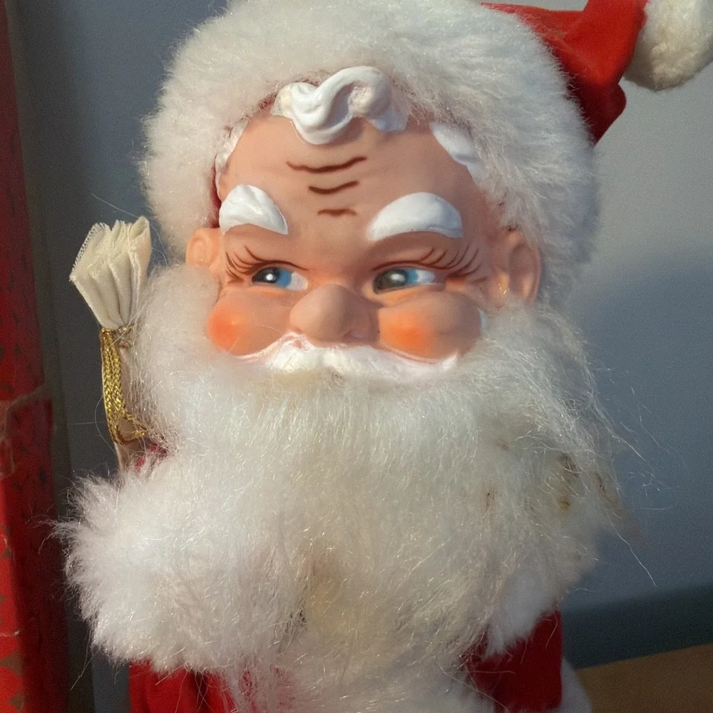 Vtg Brite Star Musical Santa With Original Box Music‎ Works!